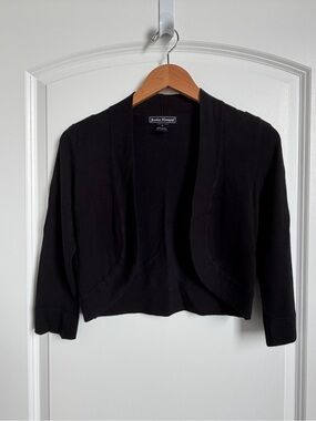 Jessica Howard Black 3/4 Sleeve Dress Shrug Sweater